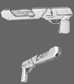 Sci-Fi Blaster Pistol 3D model