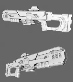 Sci-Fi Rifle Gun 3D model
