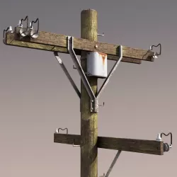 Telephone Pole Low Poly 3d Model Low-poly  3D model