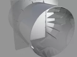 Two-piece door with a pneumatic jack