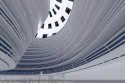 Ultra Modern Futuristic Data Center Low-poly  3D model