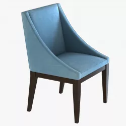 West Elm Curved Upholstered Chair 3D model