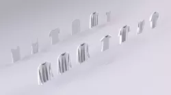 13 hanged shirts store retail cloth wool cotton collection 3D model