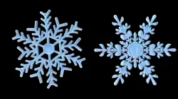 2 different Snowflake Low-poly 3D model