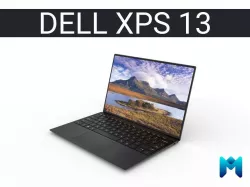 2021 Dell XPS 13 laptop Low-poly 3D model