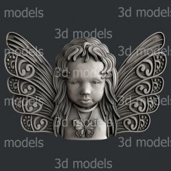 3d STL models for CNC router butterfly angel 3D model
