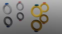 4 rings Low-poly 3D model