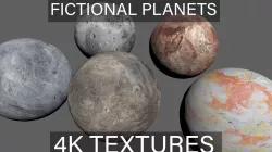 4K PBR Fictional Planets Low-poly 3D model