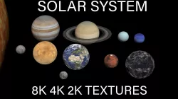 8K PBR Solar System Planets Low-poly 3D model