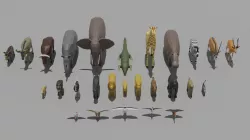 African Animals Pack Low-poly 3D model