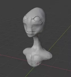 Alien Head Basemesh 3D model
