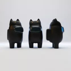 Among Us Cat Head Hat Character 3D model