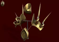 Ancient Golden Armor Display Low-poly 3D model