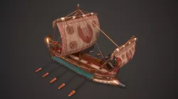 Ancient Ship 02 Low-poly 3D model