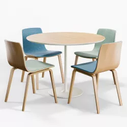 Arper AAVA 4 WOOD LEGS and Dizzy Table 3D model