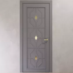Art Deco style interior door with golden inserts 3D model