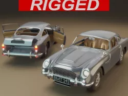 Aston Martin DB5 Car 3D model rigged 3D model