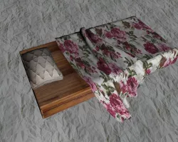 Bed sheet with pillow 3D model
