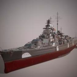 Bismark Battleship PBR 3D model
