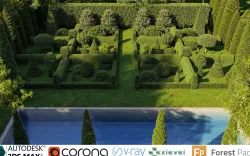 Boxwood Shrub collection - Include GrowFX and Mesh file 3D model