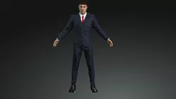 businessman  rigged with face rig Low-poly 3D model