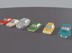 Cartoon flying cars Low-poly 3D model