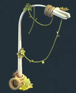Cartoon Lamppost Postapocalyptic Gameready 3D model