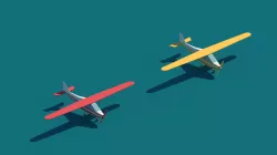 Cartoon Low Poly Airplane Small Package Low-poly 3D model
