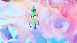 Cartoon Rocket Low-poly 3D model