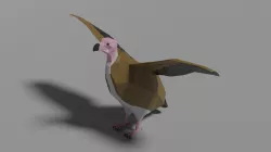 Cartoon Vulture  Low-poly 3D model