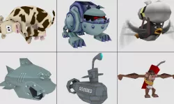 Cartoon - Weapons Low-poly 3D model