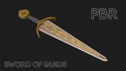 Cinquedea - sword of Sands  Low-poly 3D model