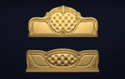 Classic Carved Bed 3D model 05 3D model