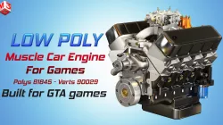 CNC-Motorsports Engine - V8 Muscle Cars Engine Low-poly 3D model