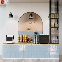 Coffeeshop Breakfast and coffee 3D model