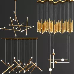 Collection of new minimalist chandelier 5 3D model
