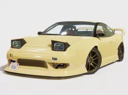 Cream Drift S13 240SX Fully Rigged 3D model