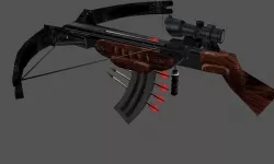 Crossbow Half Life Handpainted Lowpoly Low-poly 3D model