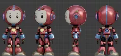 Cute Cartoon Robot 3D Character Animation Low-poly 3D model