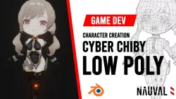 Cyber Chibi - Anime Chibi Low Poly RIGGED Blender Model Low-poly 3D model