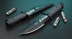 Cyberpunk Knife - Printable High Poly STL and Low-poly 3D model