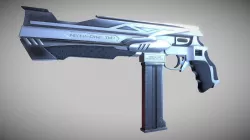 Cyberpunk Tactical Machine Pistol Low-poly 3D model