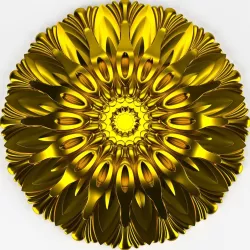 Decorative mandala carving rosette 3D model
