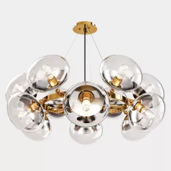DESIGN PENDANT CHANDELIER WITH GLASS SHADOWS GRAZ Low-poly 3D model