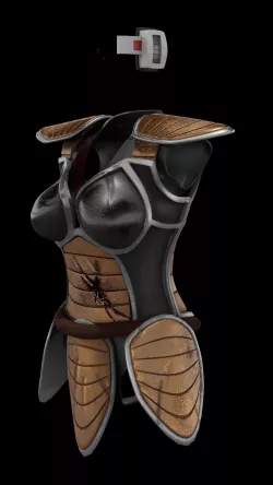 Dragon ball Female Saiyan Armor ready to print and render Low-poly 3D model