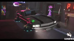 Driveable Animated Retro Cyberpunk Hover Car Game-Ready Low-poly 3D model