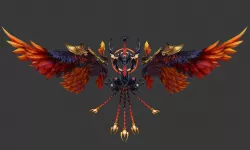 Drone Phoenix Handpainted Lowpoly Low-poly 3D model