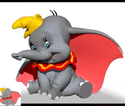 Dumbo Disney Fan Art Character Sculpt Study - ZTL File 3D model