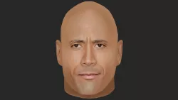 Dwayne Johnson - Lowpoly head for game Low-poly 3D model
