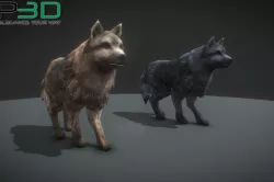Fantasy Dog Low-poly 3D model